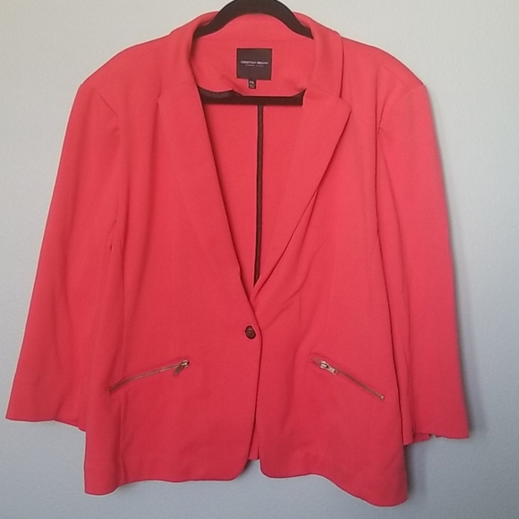 Christian Siriano Office Vibrant runway style ponte Sweater Knit blazer XXL - Picture 1 of 10